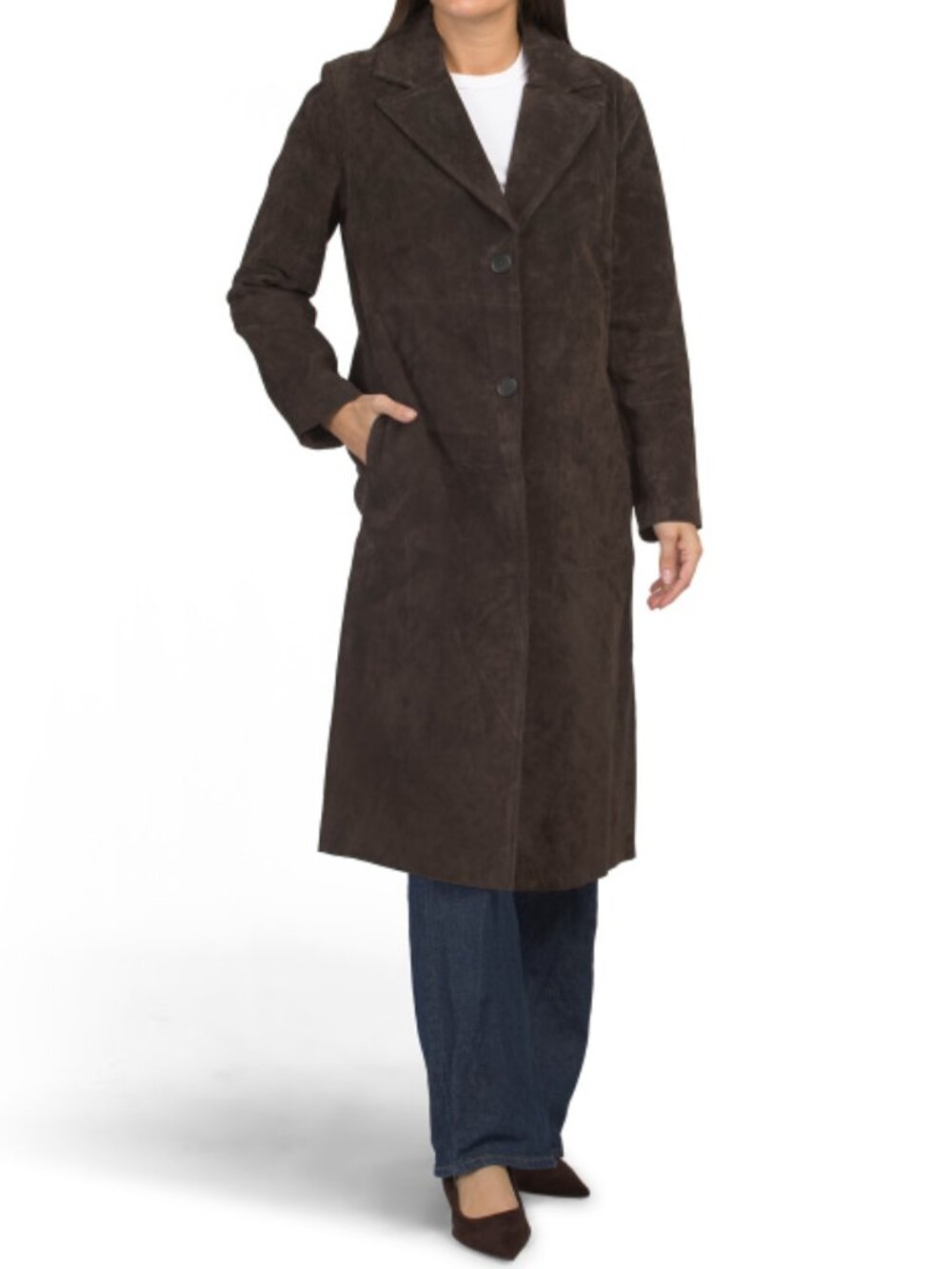 NVLT Suede Longline Blazer Jacket